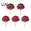 Fake Hydrangea Stems for DIY Floral Arrangements Artificial Autumn Silk Flowers with Retro Burnt Edge, Multi Colors Bendable Realistic