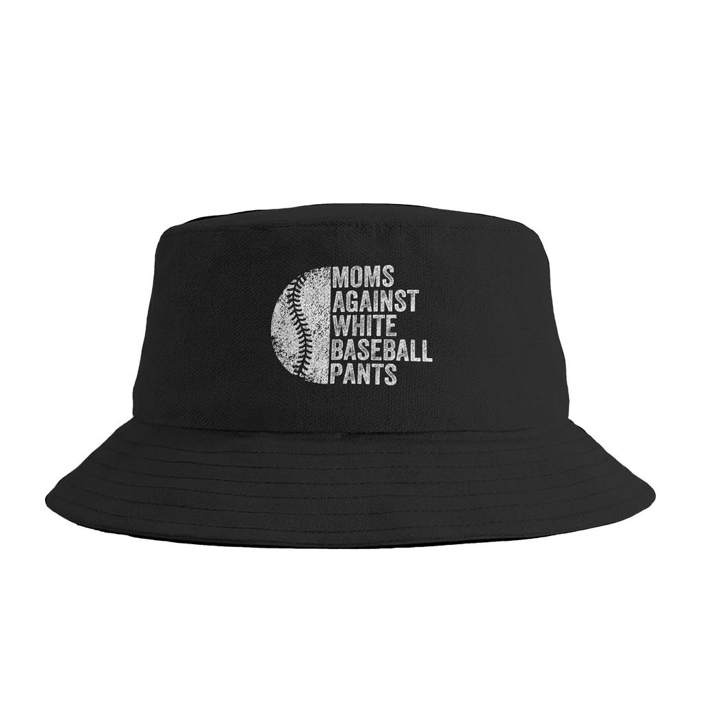 Unisex Moms Against White Baseball Pants Baseball Mom Mothers Day Bucket Hat Foldable FisherUnisex Hats Spring Casual Vacation Cap
