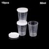 10Pcs Test 50ml Calibration with Lid Measuring Cups Cup Container