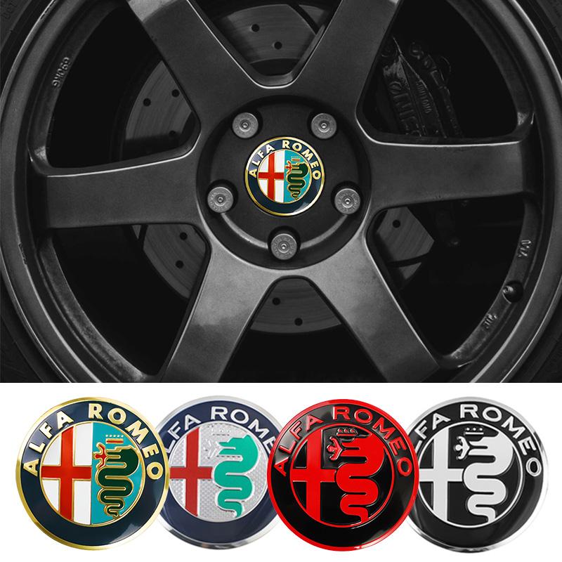 4pcs 56mm Car Wheel Center Hub Cap Stickers For Alfa Romeo 4C 159 Spider Giulietta Giulia Mito GT Tonale Car Styling Accessories CVQ1