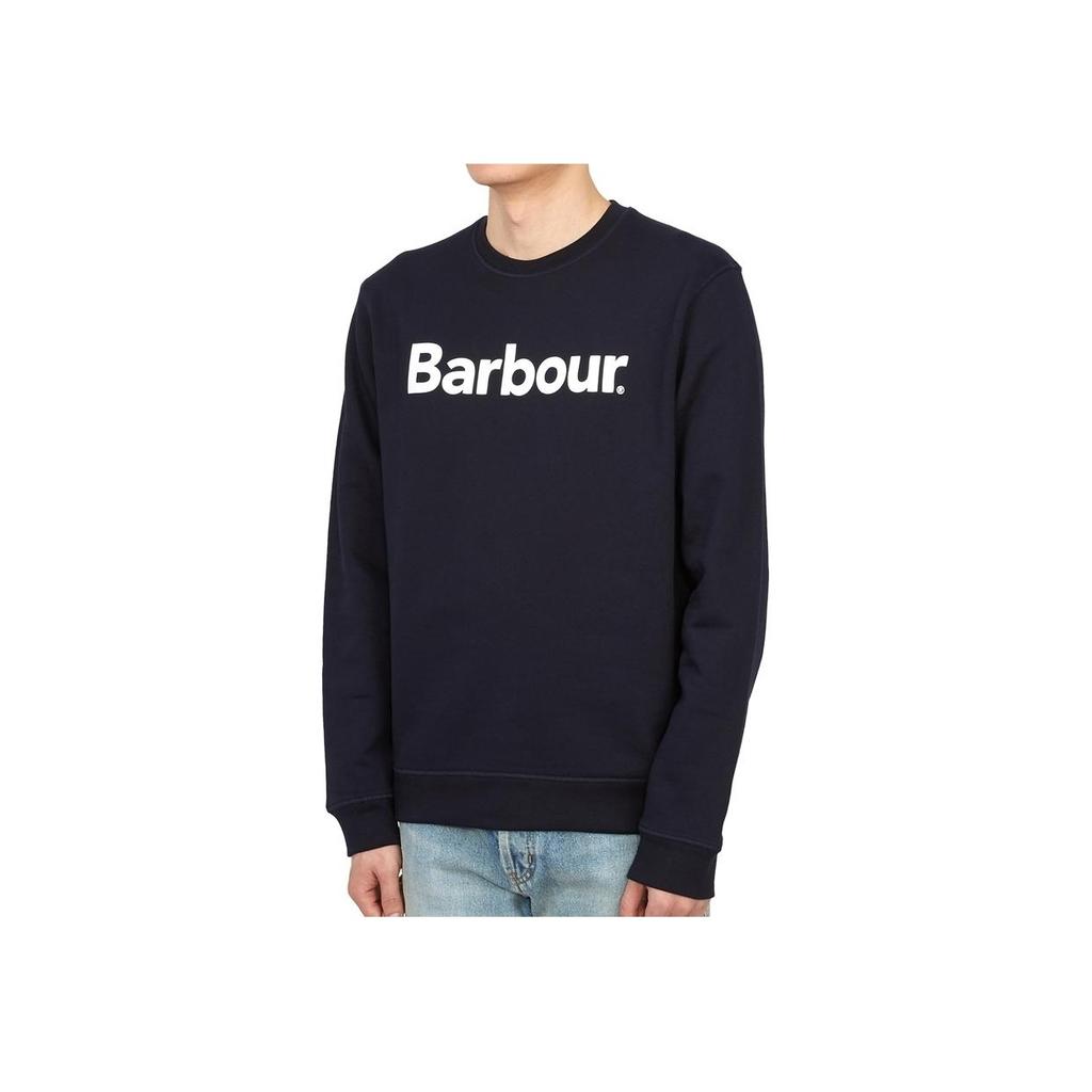 Barbour Свитшот с принтом в виде букв, с круглым вырезом, с длинным рукавом, мужской, темно-синий, MOL0419NY91