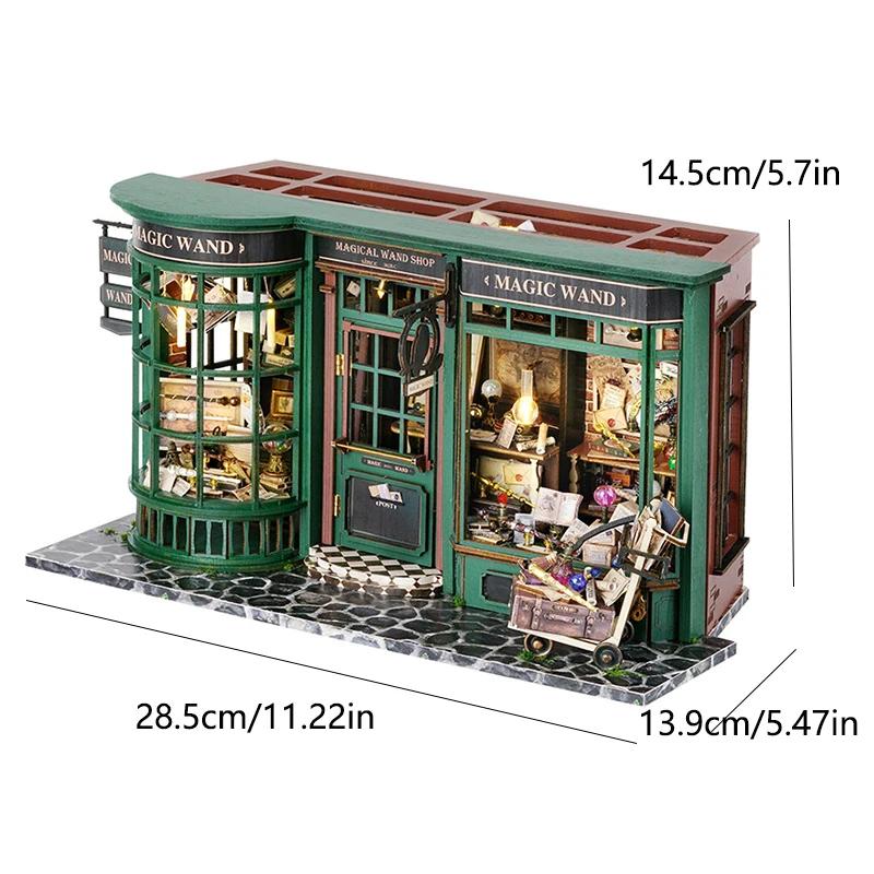 Wooden Miniature Doll House 3D Puzzle Assembly Building Model Kits Small Room Home With Furniture Lighting Wooden Toys For Gifts
