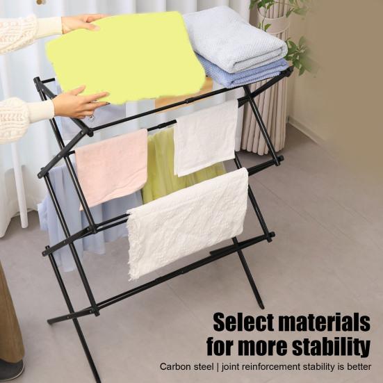Folding Clothes Drying Rack Retractable Design Easy Installation Collapsible Portable Indoor Outdoor Laundry Rack