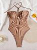 Bandeau Sexy Women One Piece Swimsuit Swimwear Female Hollow Out Biquini Monokini Swimming Suit Bathing Suit Beachwear