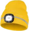 MELASA Reflective Stripe LED PVC Beanie High Visibility Winter Hat with Light for Outdoor Work Sports Unisex Adults
