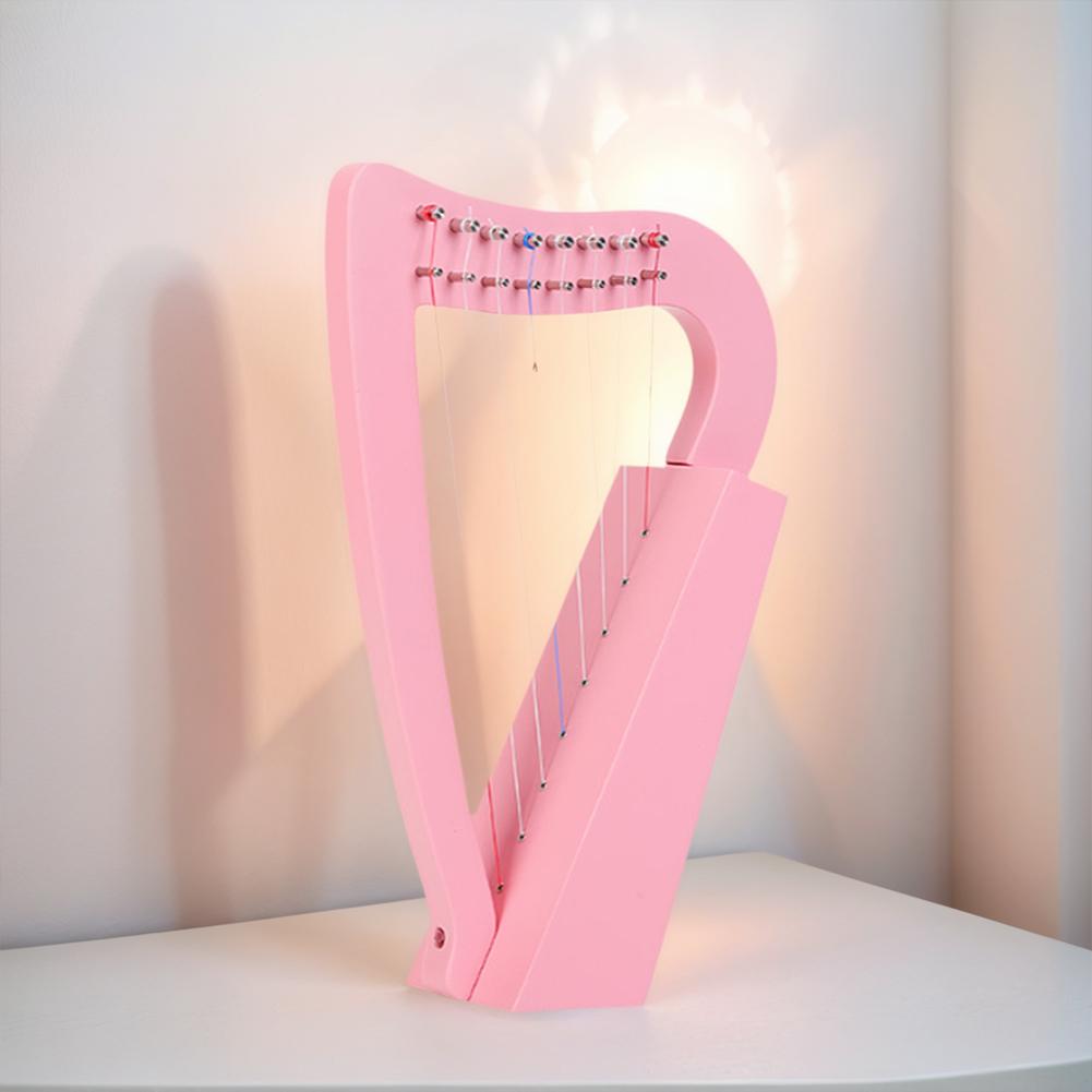 Лира 8 струн, мини-арфа из массива дерева, с ключом для настройки, струнный инструмент для детей и взрослых начинающих