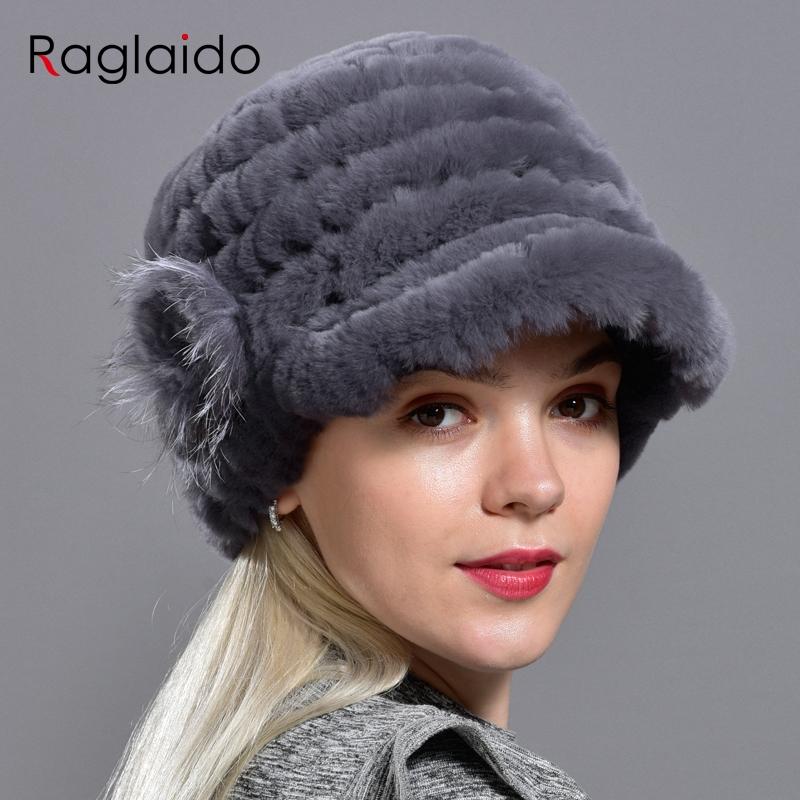 Зимние шапки из кроличьего меха для женщин, шапки из натурального меха рекса с цветочным принтом, эластичные шапки, теплая модная женская снежная шапка LQ11205