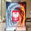 Custom Text Flannel Throw Blanket, Lightweight Cozy Bed Sofa BlanketPoland Football