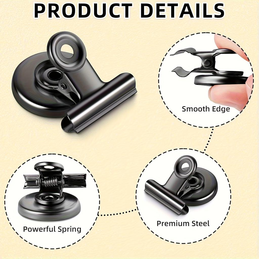 1/8pc Refrigerato Magnetic Clips Heavy Duty Whiteboard Space-Saving Clip Set Document Bill Magnetic Clips Photo Display Holder
