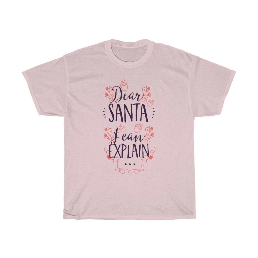 Dear Santa, I Can Explain, Unisex Heavy Cotton T-shirt, Christmas, Funny