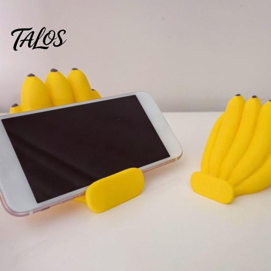 Funny Desk Accessories for Office Cute Banana Phone Stand, Fun Desktop Holder, 3D Printed Decorative Cell Cradle Creative Ornament, Stress Relief Gift