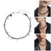 Готический набор ожерелья и браслета из колючей проволоки серебряного цвета, портативный, для мужчин и женщин, модные аксессуары