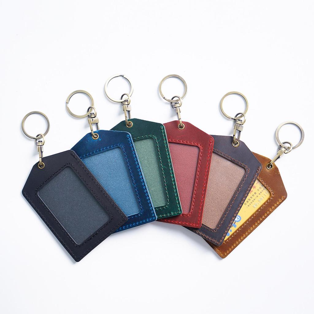 Leather ID Holder & Badge Protector for Work, Student, and Campus Access