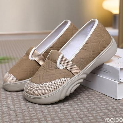 Модная весенне-осенняя новая дышащая удобная тканевая обувь на мягкой подошве, модные универсальные повседневные женские туфли