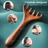 Natural Sandalwood Massage Comb Six-Claw Head Acupoint Massage Gua Sha Tool Neck Face Lifting Scraping Massager