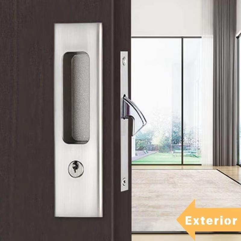 2025 Durable Zinc Alloy Polished Waterproof Security Sliding Door Hardware Accessories Key Lock Anti-Theft Anti-Rust Customized