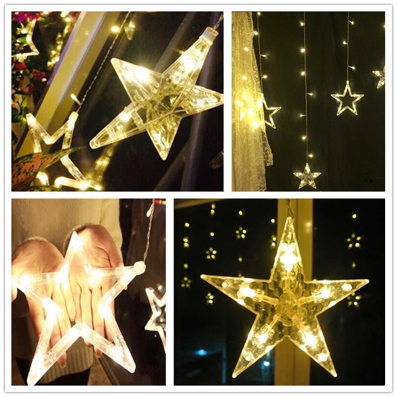 Стробоскоп Рождественские звезды Декоративная гирлянда для рождественских свадебных новогодних украшений