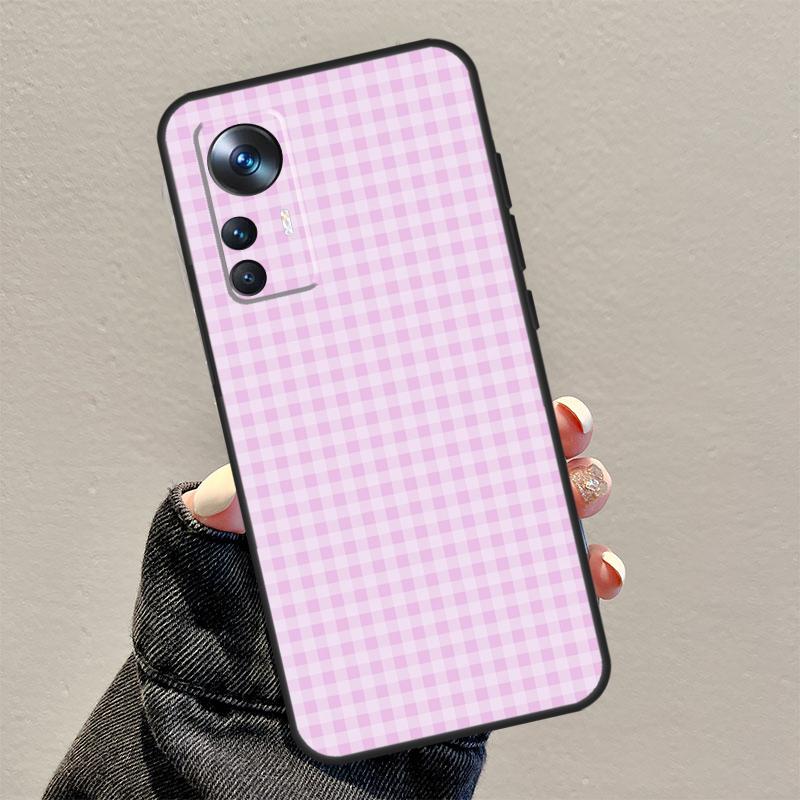 Пастельный чехол в клетку для Xiaomi 13 Pro 11T 12T 12 Lite 12X POCO F5 Pro X3 X5 M6 Pro X4 F4 GT F3 M5s Funda