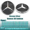 XEKVA1 For Mercedes Benz Silver Border Newest 3D Style Emblem For Mercedes Benz GLC X253 GLE W166 C292 GLS X166 OE Style Emblem Grille a22
