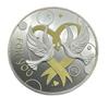 Russian love bipedal heart-shaped silver plated commemorative coin, collection, Qixi lovers silver coin, heart-shaped rose commemorative coin