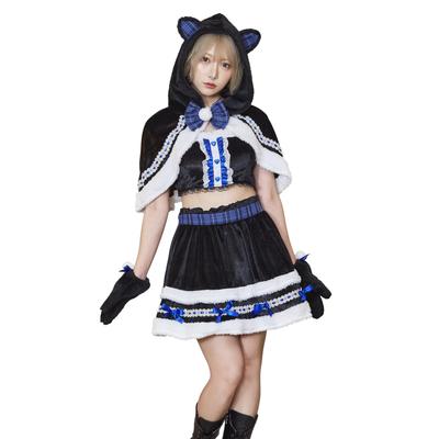 Clearstone Fan Made Kokoro Shinozaki Collaboration Косплей Рождественский Кот Санта Черный Женский