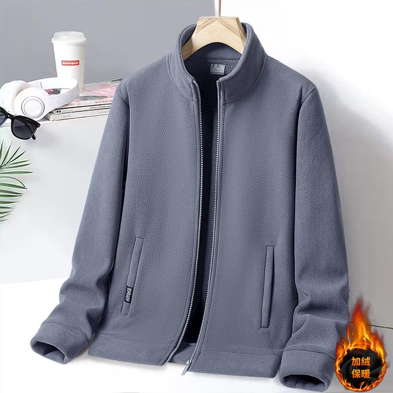 Fleece Clothes, Couple Stand-Up Collar Jackets, Men'S And Women'S Winter New Men'S Korean Version, Slim-Fit Youth Sports, Leisure And Warm Tide