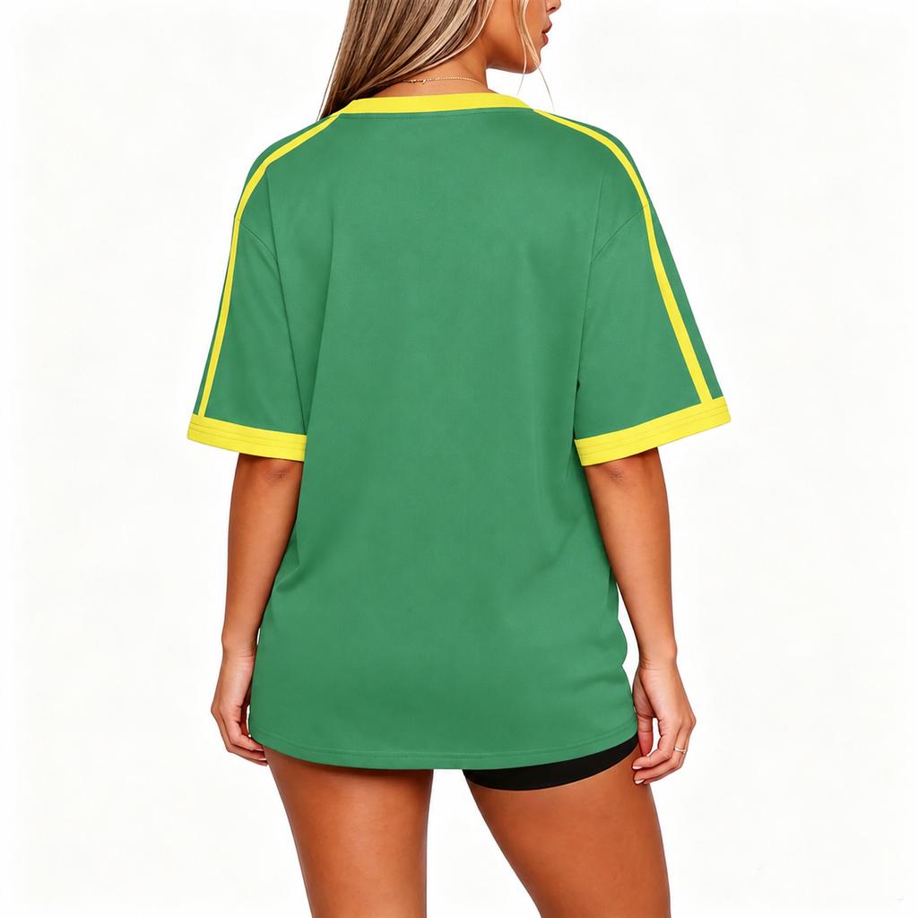 Женский V-образный вырез Футбол , Ретро Топ для болельщика
