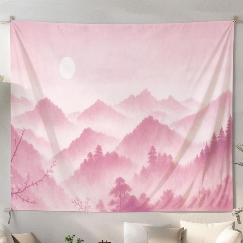 Pink Mountains tapestry