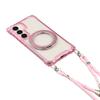 For Samsung Galaxy S25+/S24+ Magnetic Case Ring Kickstand TPU+PC Phone Cover with Lanyard