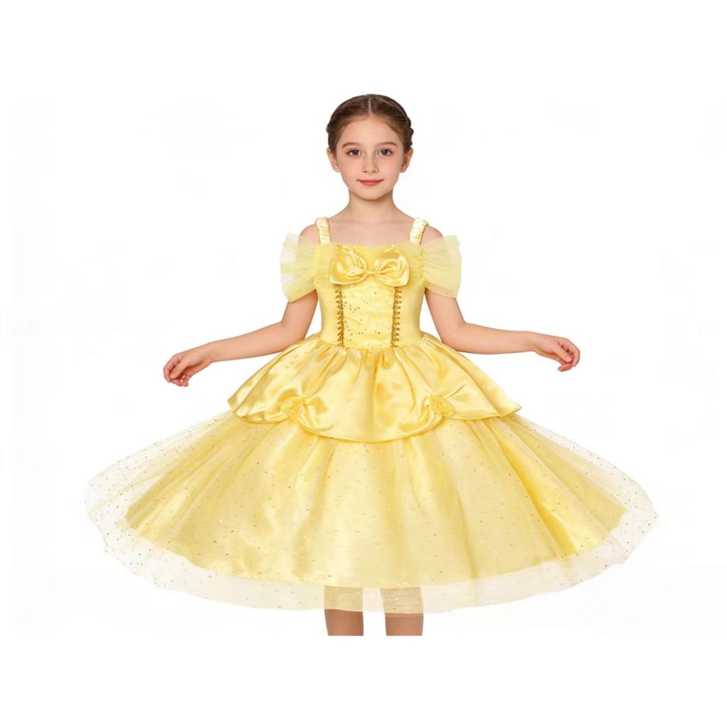 Belle Rochie Fantasy Girls Dress Yellow 5-6 Years 120cm Princess Costume Party Outfit