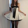 2026 spring new women's clothing, cross-border foreign trade in Europe and the United States, fashionable and elegant polka dot printing waist puffy 