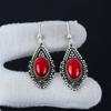 Серьги с натуральным красным кораллом, серьги из стерлингового серебра 925 пробы, серьги-подвески из серебра ручной работы в стиле бохо, подарки из ваты
