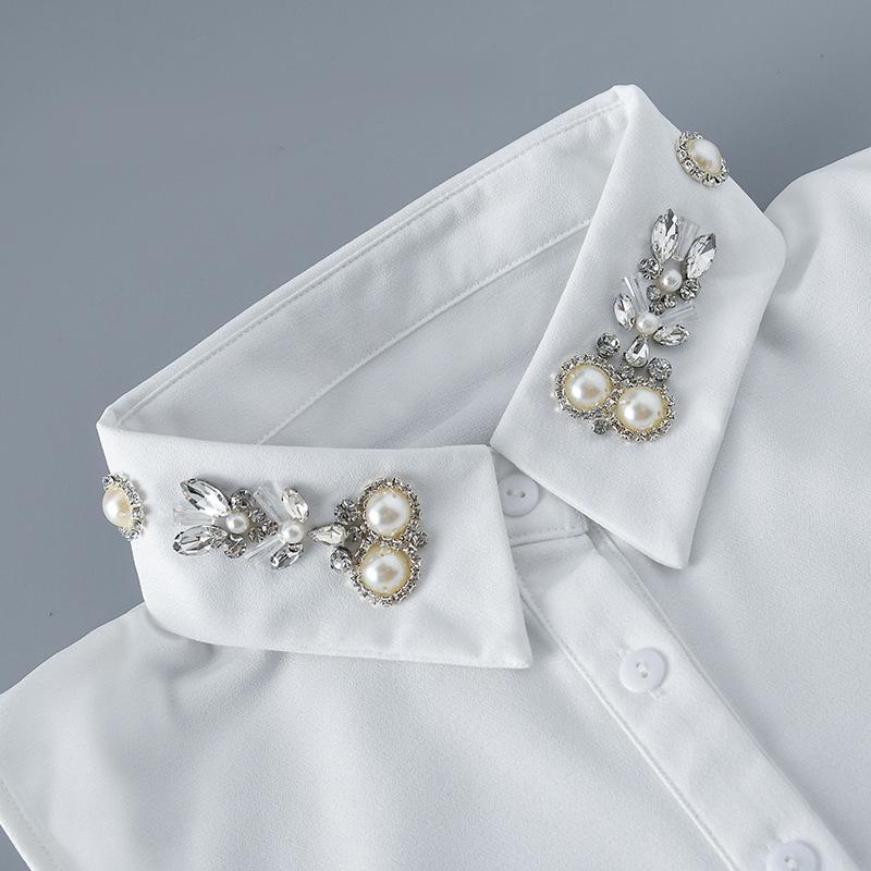 Glass Diamond Fake Collar Fashionable and Versatile Half Body Shirt Women's Fake Collar