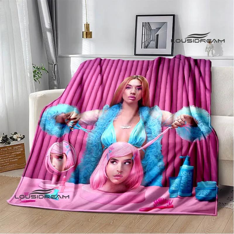 Spanish singer Lola índigo printed blankets Flange Warm blanket soft and comfortable blanket picnic blankets birthday gift