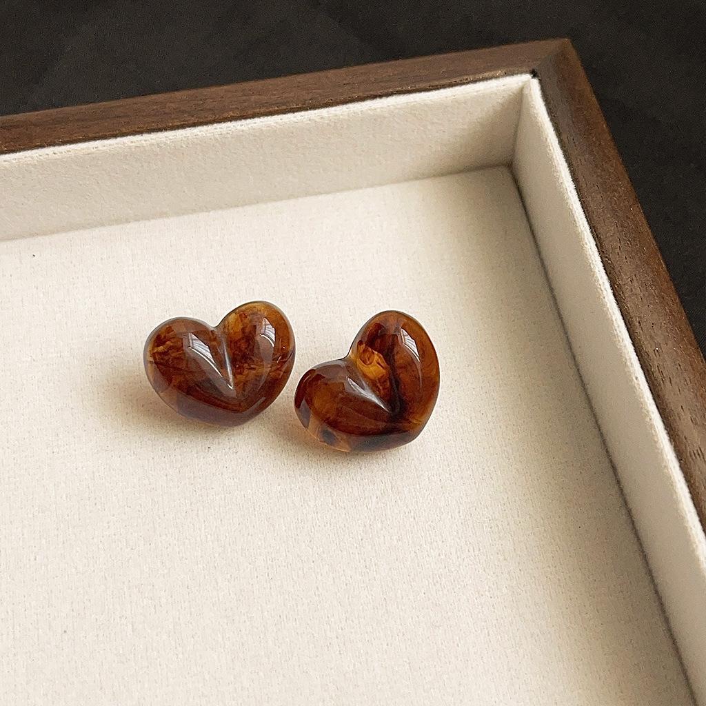 Винтажные серьги-кофе Maillard Женские серьги с литературным темпераментом Акриловые серьги-мазки Нишевые Высококлассные Осенне-зимние серьги