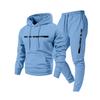 Men's Letter Print Hoodie Set - Fleece Lined Sweatsuit with Jogger Pants, Streetwear Casual 2 Piece Outfit