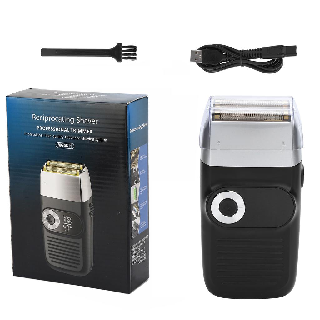 Электрический триммер для бритья фольгой, перезаряжаемый триммер для бороды и лысой головы, ЖК-дисплей, машинка для бритья усов для мужчин