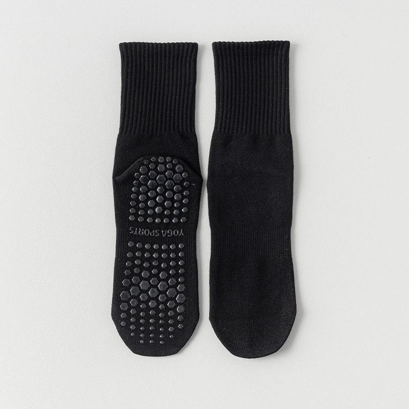 Autumn and Winter Simple Pure Color Mid Calf Socks Silicone Non-slip Fitness Indoor Dance Sock