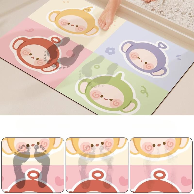 Cute Cartoon Diatom Mud Restroom Mat Moisture Moisture-wicking Dirt Resistance Foot Mat Take Care Bathroom Strong Moisture-wicking Foot Mat Door