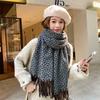 Autumn and Winter New Milk Fleece Scarf High-end Women's Versatile Shawl Plaid Thickened Scarf