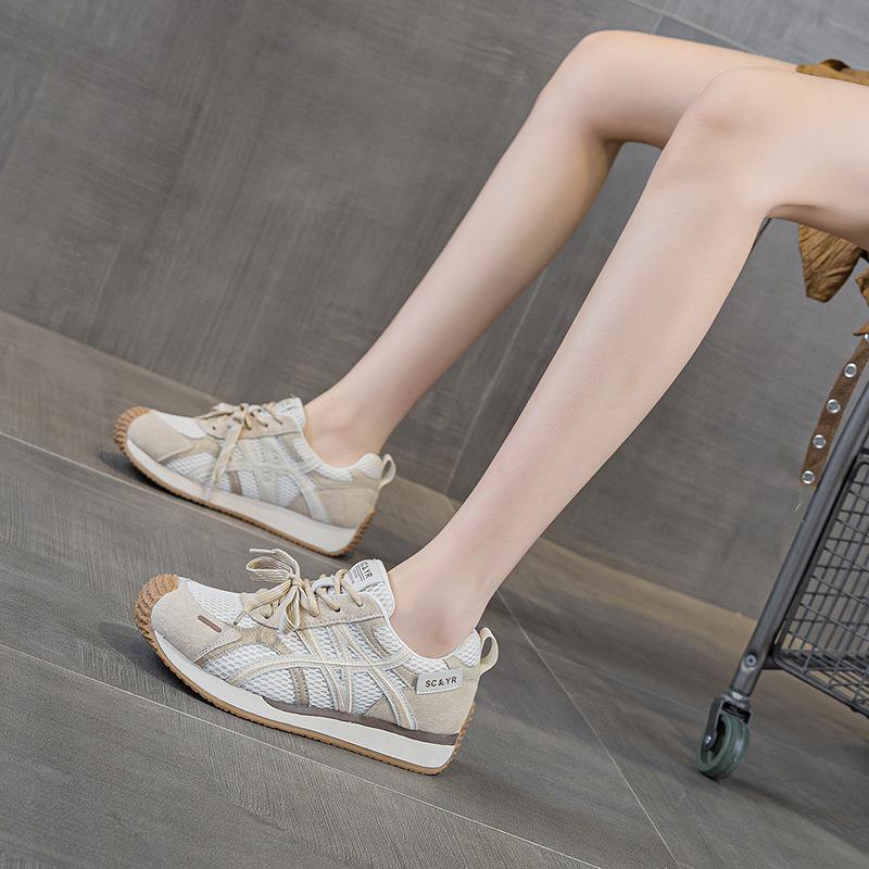 Leather German Training Shoes 2025 Autumn New Red Inner Height Increase Ugly Cute Shoes Casual Versatile Comfortable Forrest Gump Shoes Women's Shoes