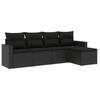 VidaXL Salon de Jardin avec Coussins 5 pcs, Canapés de Terrasse, Ensemble de Meubles de Patio, Mobilier d'Extérieur, Noir 3218875