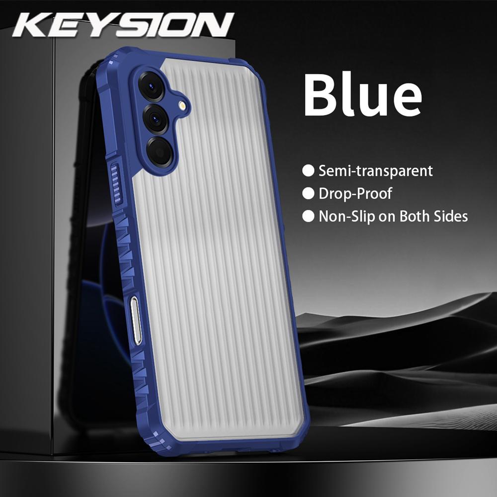KEYSION Противоударный чехол повышенной прочности для Samsung A56 5G A36 A26 A16 4G Силикон+ПК Полупрозрачная матовая накладка для Galaxy A17 5G