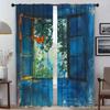 Синие оконные противомоскитные шторы для гостиной, затемняющие шторы, украшения на Хэллоуин, шторы для домашнего интерьера