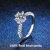 Certified D Color Moissanite VVS1 Sterling Silver Ring Wedding Engagement Luxury 2 CT Rings Fashion 14K White Gold Jewelry
