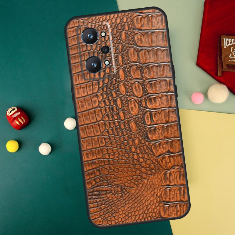 Чехол для Realme GT7 Pro 15 13 10 11 12 14 Pro Plus C55 C71 C75 C67 C63 C61 C53 C35 C65 GT6 с принтом под крокодила