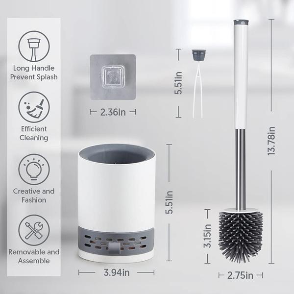 Набор щетки и держателя для унитаза, щетка для унитаза и держатель для организации ванной комнаты, силиконовая щетка для унитаза с мягкой щетиной