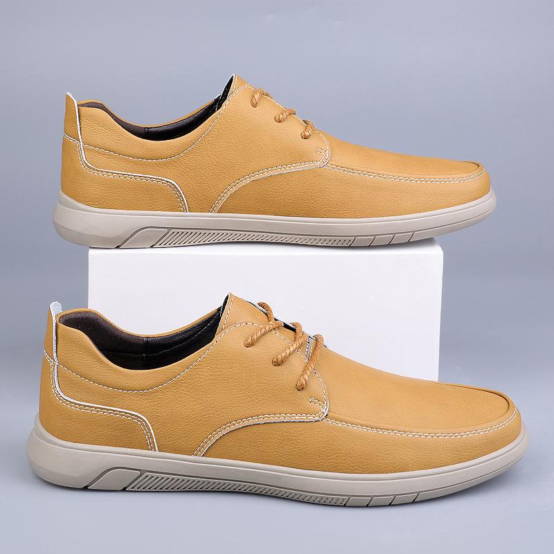 High Quality Genuine Leather Mens Shoes Minimalist Casual Sneakers Versatile Leisure Walk Sneakers Lightweight Male Oxford Shoes