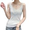 Camisole Lace Tank Top with Padded Everyday Summer [xppe] Women's Top, Eye-Catching V-Neck, Sparkly, Elegant, Stylish, Cool, Feminine, White, Black,