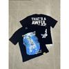 Oversized Short Sleeve T-Shirt Teens Casual Cotton Tee With Letter Print